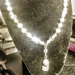 Sterling silver crystal necklace